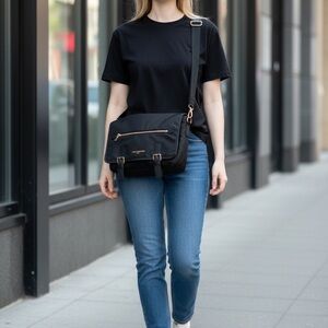 Karl Lagerfeld  Crossbody Messenger Bag with Gold Hardware NWT